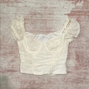 Elegant White Ruched Women's Top